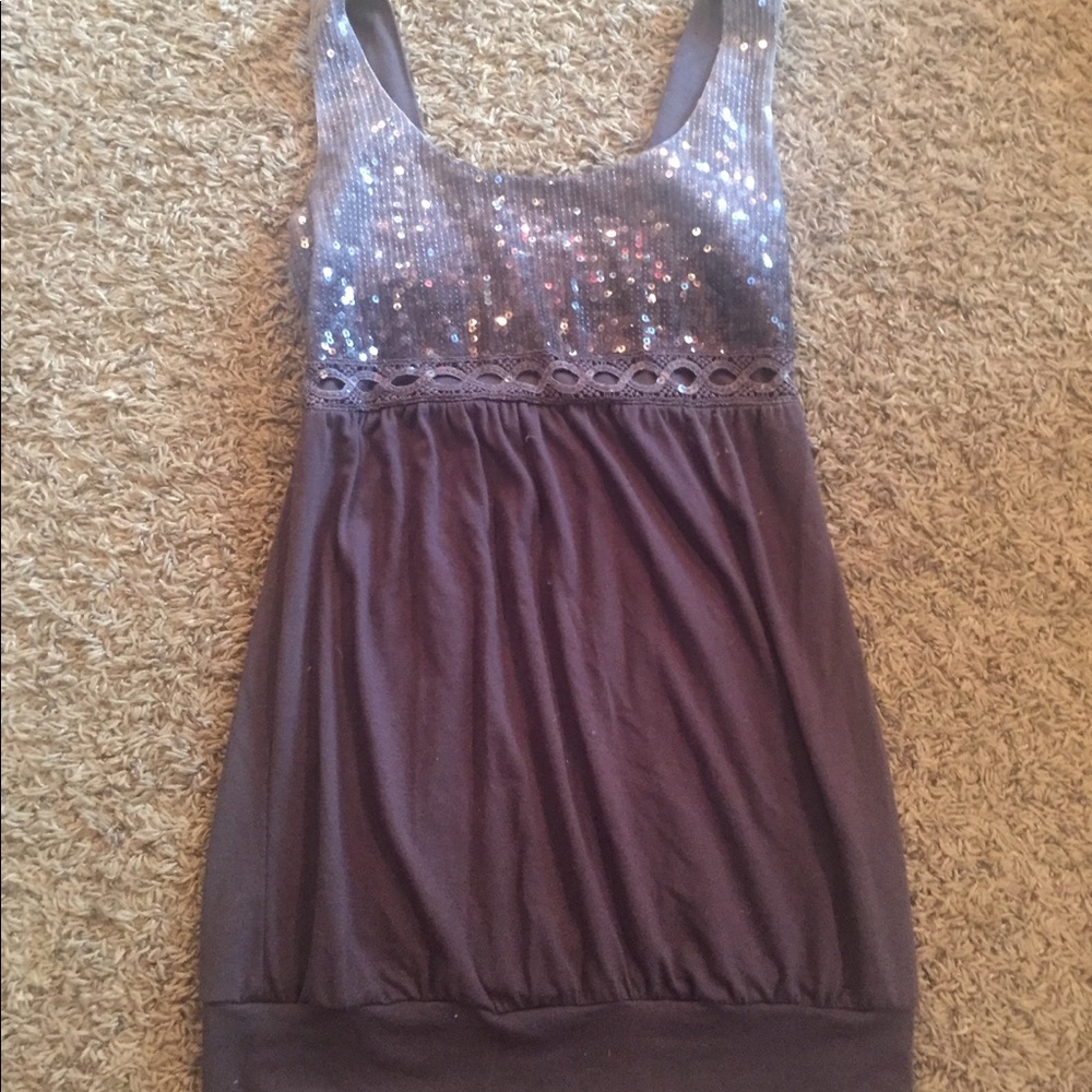 Ombré sequence tank top